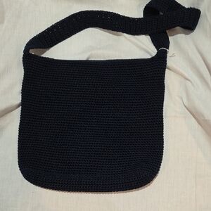 The Sak Navy Blue Crochet Shoulder Bag